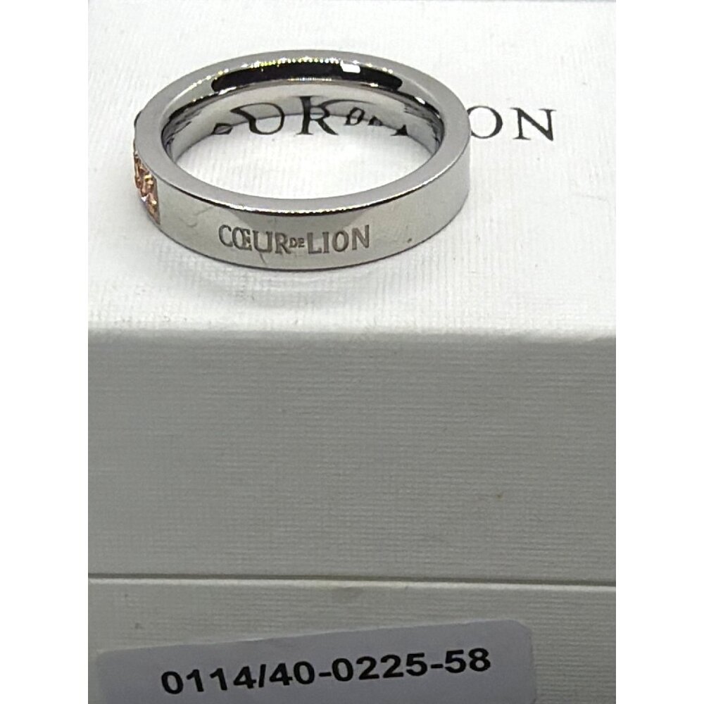 NIB Coeur de Lion Rose Gold Stainless Steel Peach Swarovski Crystal Ring Sz 8.5 - Picture 7 of 16